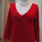 EUC -GARFIELD & MARKS True Red 100% Cashmere Twist-Front V-Neck Sweater - Size S