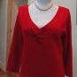 EUC -GARFIELD & MARKS True Red 100% Cashmere Twist-Front V-Neck Sweater - Size S