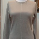 NWOT - L.L. BEAN Taupe 100% Cashmere Crewneck Long Sleeve Sweater - Size XS/S