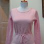 NWT - DENOCK DESIGNS Light Heather Pink 100% Cashmere Belted Sweater Size 10 (S)