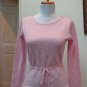 NWT - DENOCK DESIGNS Light Heather Pink 100% Cashmere Belted Sweater Size 10 (S)