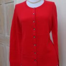 $125.00 -NWT - APT. 9 Red 100% Cashmere Button Front Cardigan/Sweater - Size L
