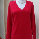 EUC - JONES NEW YORK Red 100% Cashmere V-Neck Sweater - Size OX - Stunning