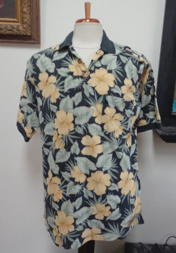 VGUC-TOMMY BAHAMA Multi-Color 100% Cotton 3-Button Short Slv Polo Shirt - Size S
