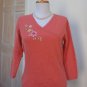EUC - HUGO BUSCATI COLLECTION Tangerine 100% Cashmere V-Neck Sweater - Size S