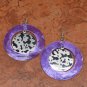 2 5/8" PURPLE SHELL STAINLESS STEEL EARRINGS