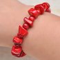 NATURAL AAA GRADE RED SEA CORAL GEMSTONE BRACELET STRETCHY 26 3/4"