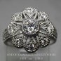 XAVIER ABSOLUTE STERLING SILVER WHITE CUBIC ZIRCONIA FLOWER RING