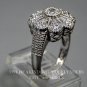 XAVIER ABSOLUTE STERLING SILVER WHITE CUBIC ZIRCONIA FLOWER RING