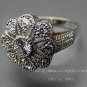 XAVIER ABSOLUTE STERLING SILVER WHITE CUBIC ZIRCONIA FLOWER RING