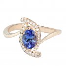 14K Exquisite Tanzanite Ring with diamonds