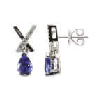 14K ExquisiteTanzanite Earrings with Diamonds (NEW ARRIVAL)