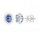 Tanzanite Silver Earrings with diamonds  (NEW ARRIVAL)