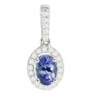 Tanzanite Pendant  with diamond in 925 Silver (NEW ARRIVAL)