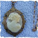 Victorian Era CAMEO LOCKET & Chain ~ Lovely