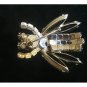 Stunning Unmarked Vintage BEE BROOCH / Pin~ Prong Set Citrine ABs Opalescent