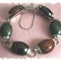 Divine Vintage Jade & Onyx Sterling TASCO / TAXCO Bracelet