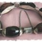 Divine Vintage Jade & Onyx Sterling TASCO / TAXCO Bracelet