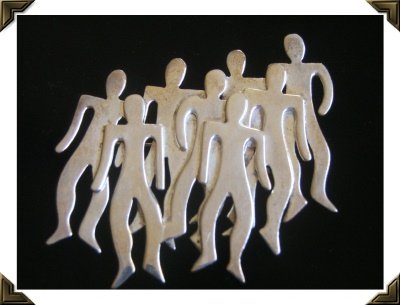 Vintage Sterling Silver Pin / Brooch TM-50 Mexico ~ GROUP OF PEOPLE