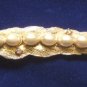 Vintage CORO Gold Tone Leaf  with  Pearls Brooch / Pin