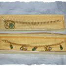 Bracelets - Two Green Agate / Jade w/Goldtone