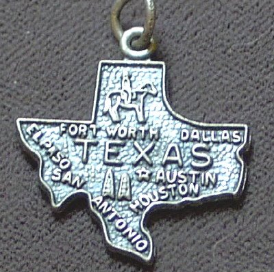 Vintage Sterling Silver State Charm ~ TEXAS