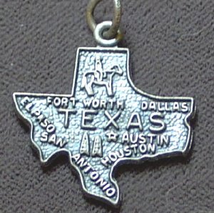Vintage Sterling Silver  State Charm ~ TEXAS