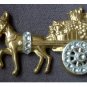 Vintage Pin / Brooch ~ DONKEY PULLING CART