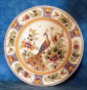 Delft de Delftse Pauw ~ Large Peacock Plate