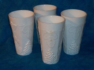 Indiana Milk Glass Harvest Grape Tumblers - Set of 4