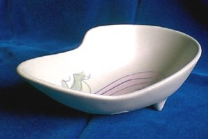 Cleminsons  California Pottery Abstract Modern Tri-Footed Bowl