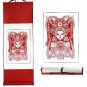 Unique handmade Chinese folk paper cut scroll home decor