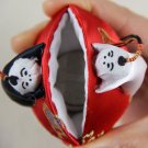 Unique Folk cute embroidery coin purse with 2 handmade cute child characters