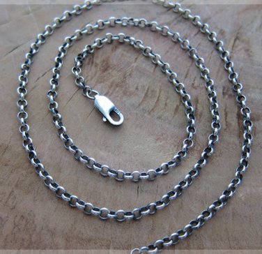 Thai sterling silver ring chain link necklace