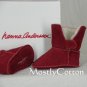 Hanna Andersson BABY Shearling Booties SLIPPERS size Small 0-6m NIB New In Box INDIA RED