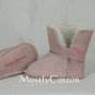 Hanna Andersson BABY Shearling Booties SLIPPERS size Large 17-24m NIB New In Box PALE PEONY Pink