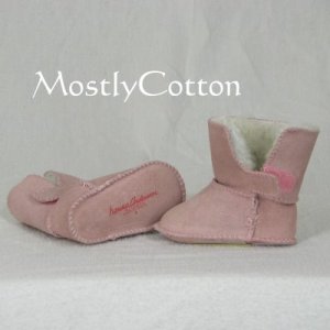 Hanna Andersson BABY Shearling Booties SLIPPERS size Small 0-6m NEW without Box PALE PEONY Pink