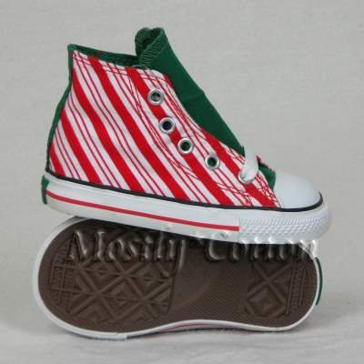 Converse CHUCK TAYLOR Infants 9-12m CANDY CANE High-Top Sneakers Shoes size 5 NEW