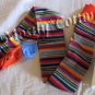 HANNA ANDERSSON Girls RED Multi STRIPS & STRIPES Cotton TIGHTS size 130-140 NwT New in Package