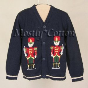 STANDARD BLUES boys NAVY BLUE Nutcracker HOLIDAY Cotton Ramie CARDIGAN SWEATER 5 NwT NEW with Tags