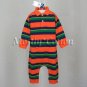 NwT POLO RALPH LAUREN boys ORANGE STRIPED Long Sleeve KNIT ROMPER COVERALL 24m New With Tags