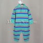 NwT POLO RALPH LAUREN boys TEAL GREEN STRIPED Long Sleeve KNIT ROMPER COVERALL 18m New With Tags