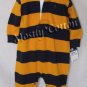 NwT POLO RALPH LAUREN boys YELLOW BLUE STRIPED Long Sleeve MESH KNIT RUGBY ROMPER COVERALL 9m New