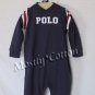 NwT POLO RALPH LAUREN boys NAVY VARSITY Long Sleeve LONGALL ROMPER 18m New