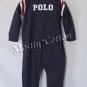 NwT POLO RALPH LAUREN boys NAVY VARSITY Long Sleeve LONGALL ROMPER 18m New