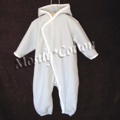 NwT Hanna Andersson boys blue Nordic Fleece Hooded Snowsuit Bunting Size 70 5-12m New With Tags