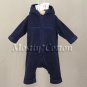 NwT HANNA ANDERSSON Navy Blue HOODED FLEECE Snowsuit BUNTING Infant Baby NB  50 0-3m New