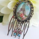Small hair comb with eiffel tower, paris hair comb