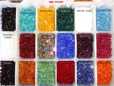 US Shipper 4MM Xilion 5328 Swarovski Crystal Bicone Beads, 144, Mix your Colors