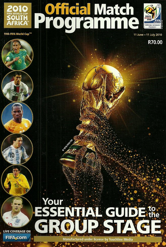 2010 Fifa World Cup Group Stage Official Programme